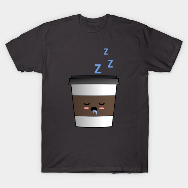 Sleepy Coffee T-Shirt by MoggyCatDesigns